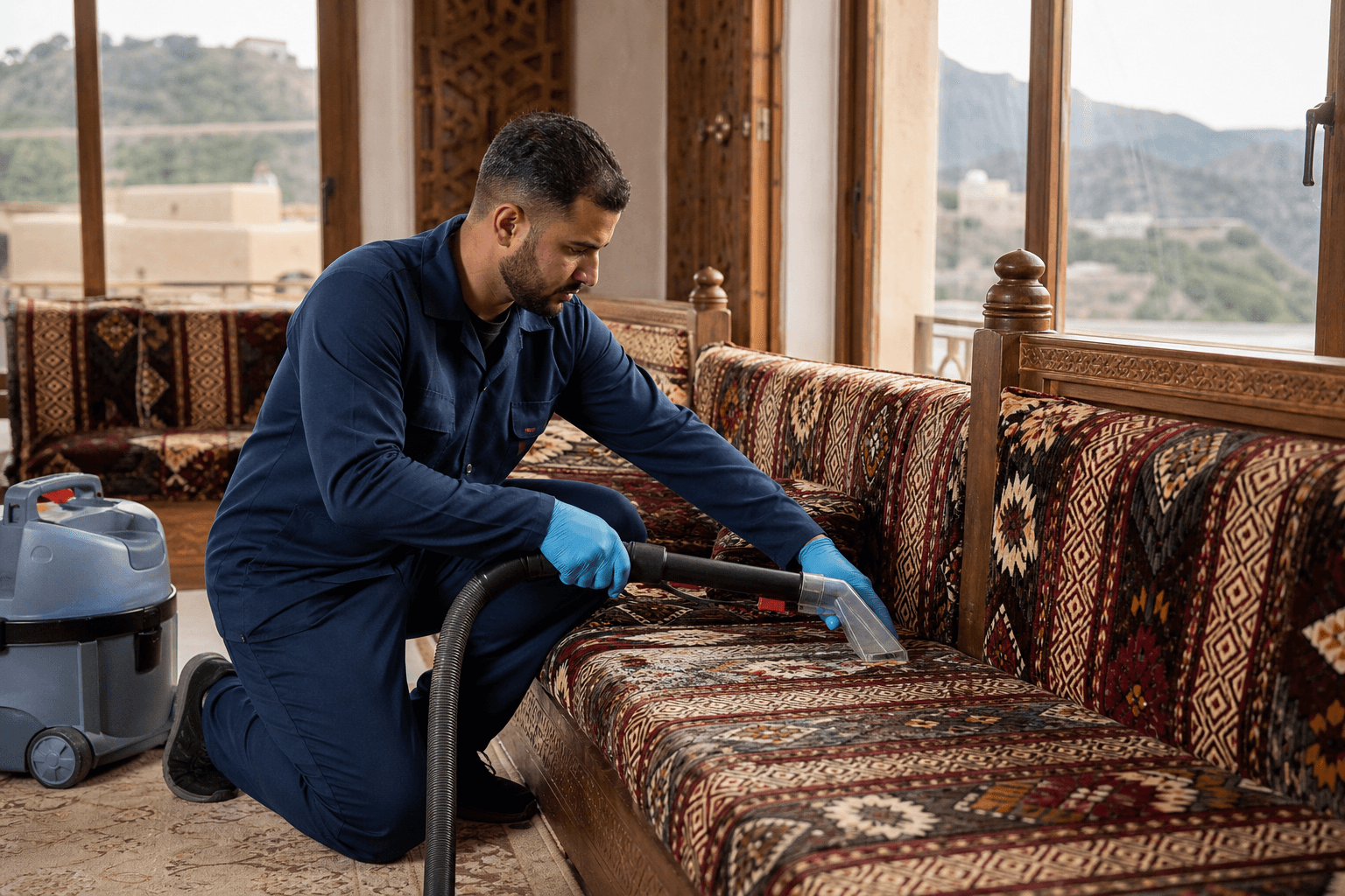 تنظيف الكنب والمجالس: كيف تحافظ على القماش؟